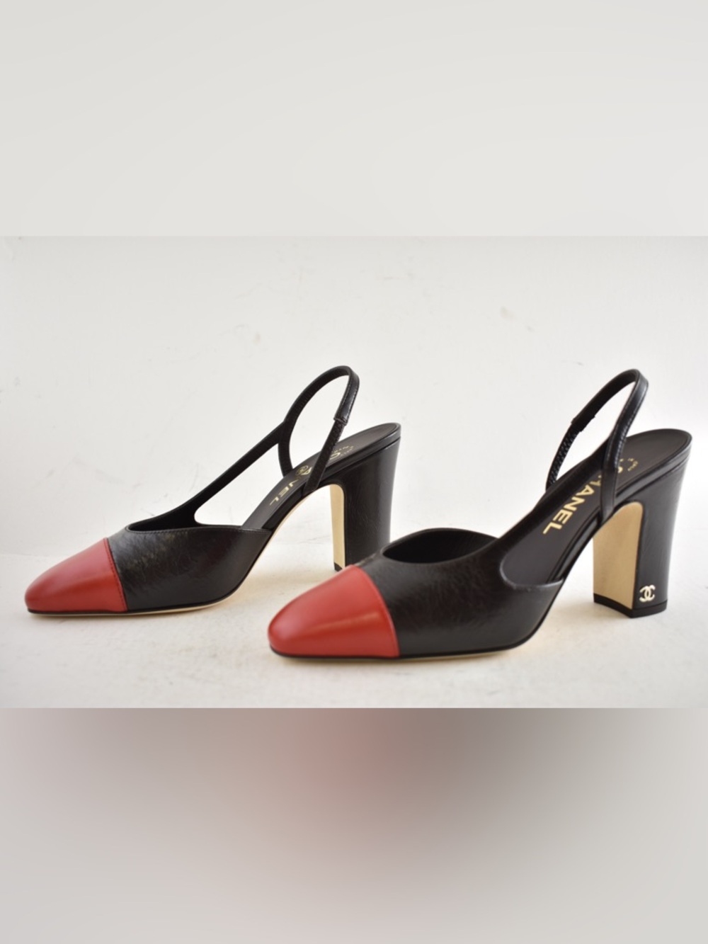 Chanel 26S Blazy Dark Brown Red CC Coco Sling Slingback Block Heel Pump 40c - Picture 13 of 16